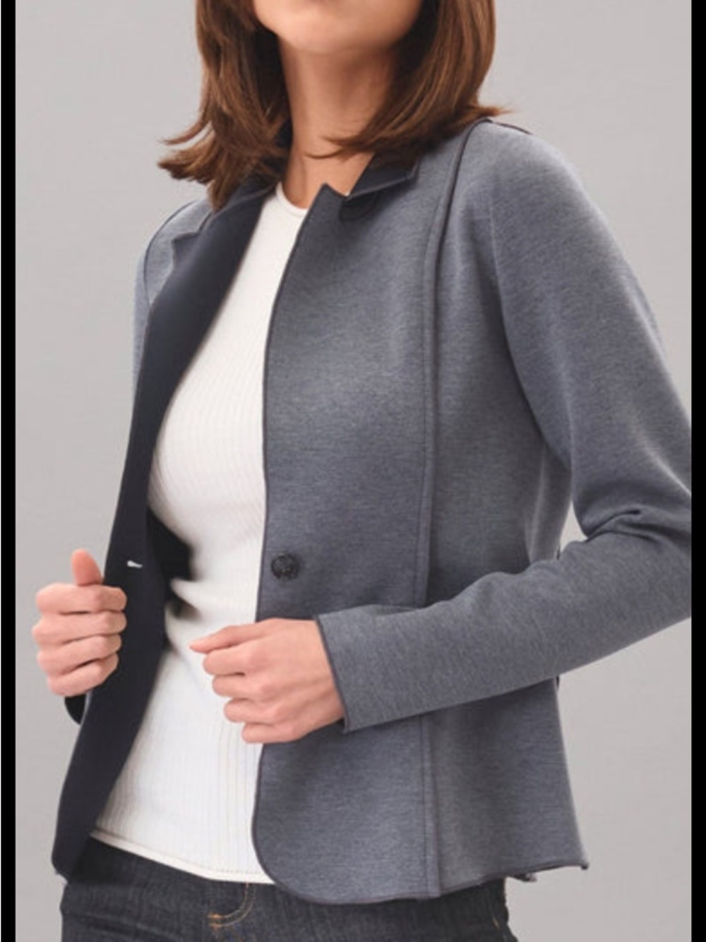 Lola & Sophie Sporty Neo Blazer Grey and Black Size XL